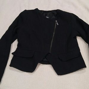 Black cotton texture blazer